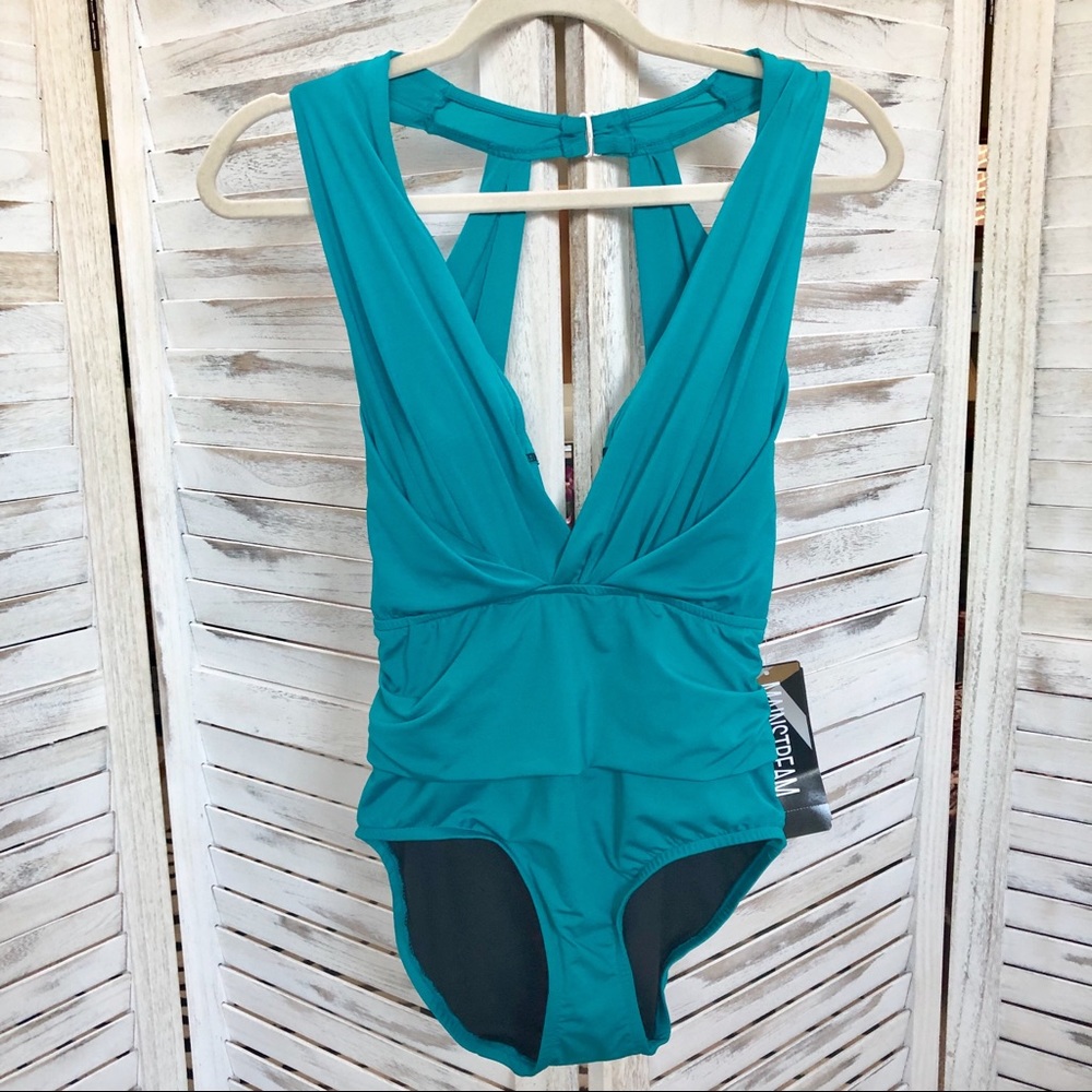 Mainstream Peacock Blue One Piece Swimsuit 8 - Picture 2 of 8